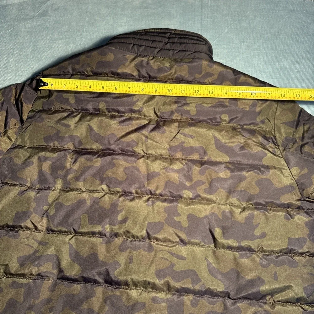 Weatherproof Mens Camo Puffer Jacket Green Camouflage Insulated Full Zip Large